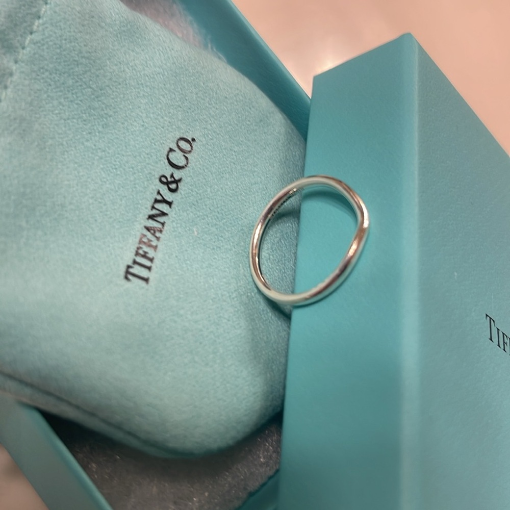 Tiffany & Co. Sterling Silver Curved Band Ring, 2mm Size 8
